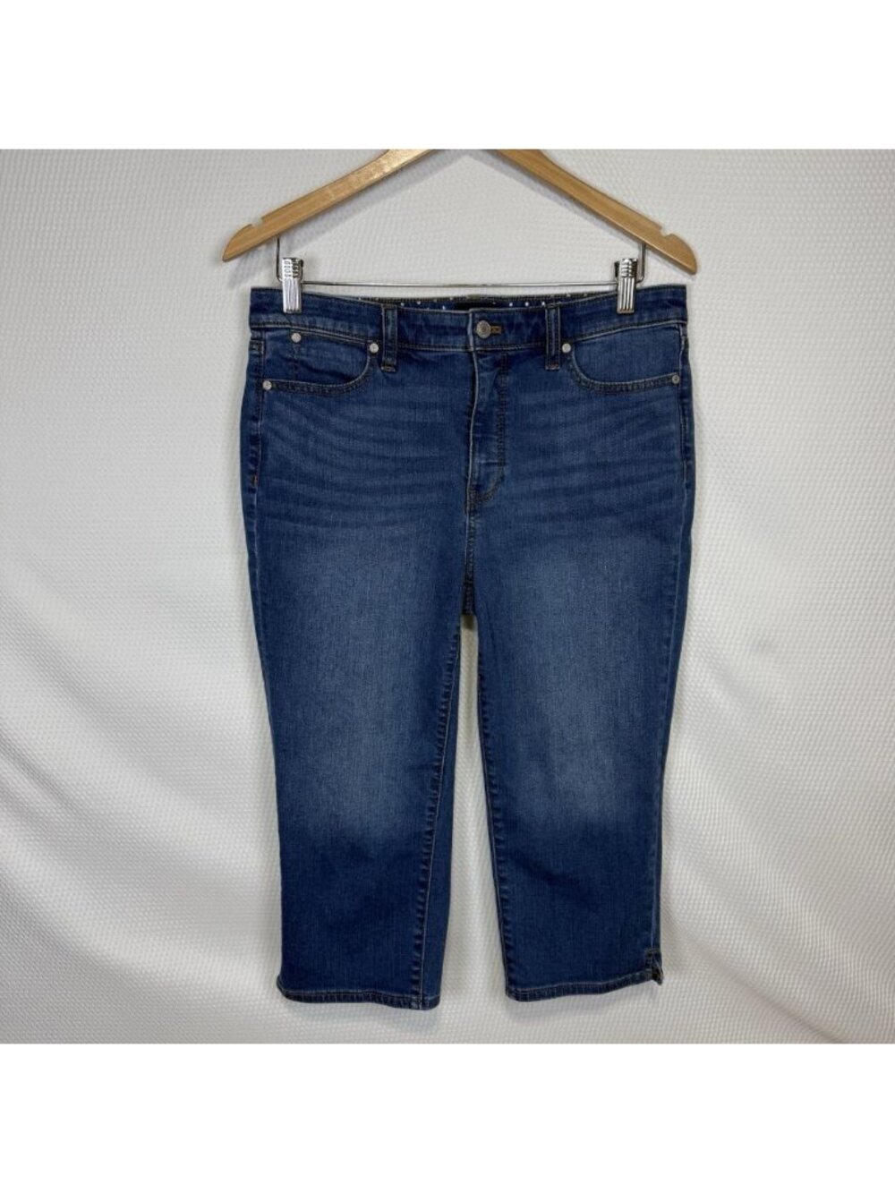 Talbots Pedal Pusher Jeans Women’s Size 8 Blue Denim Capri Cropped Stretch 